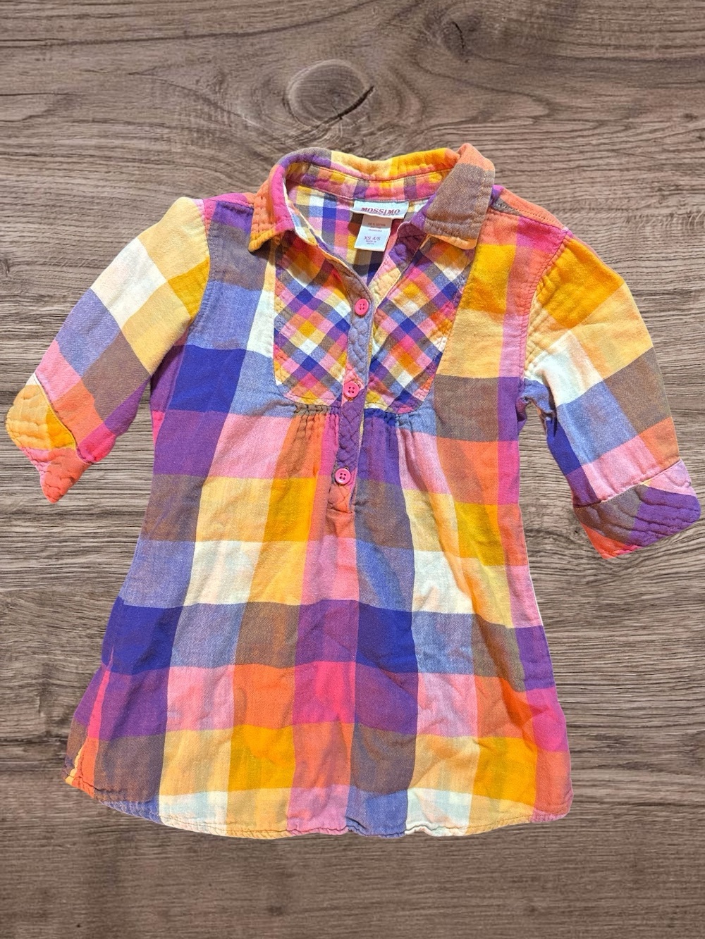 Mossimo Supply Co. Girls Plaid Tunic - Pink, Yellow, Purple & Orange